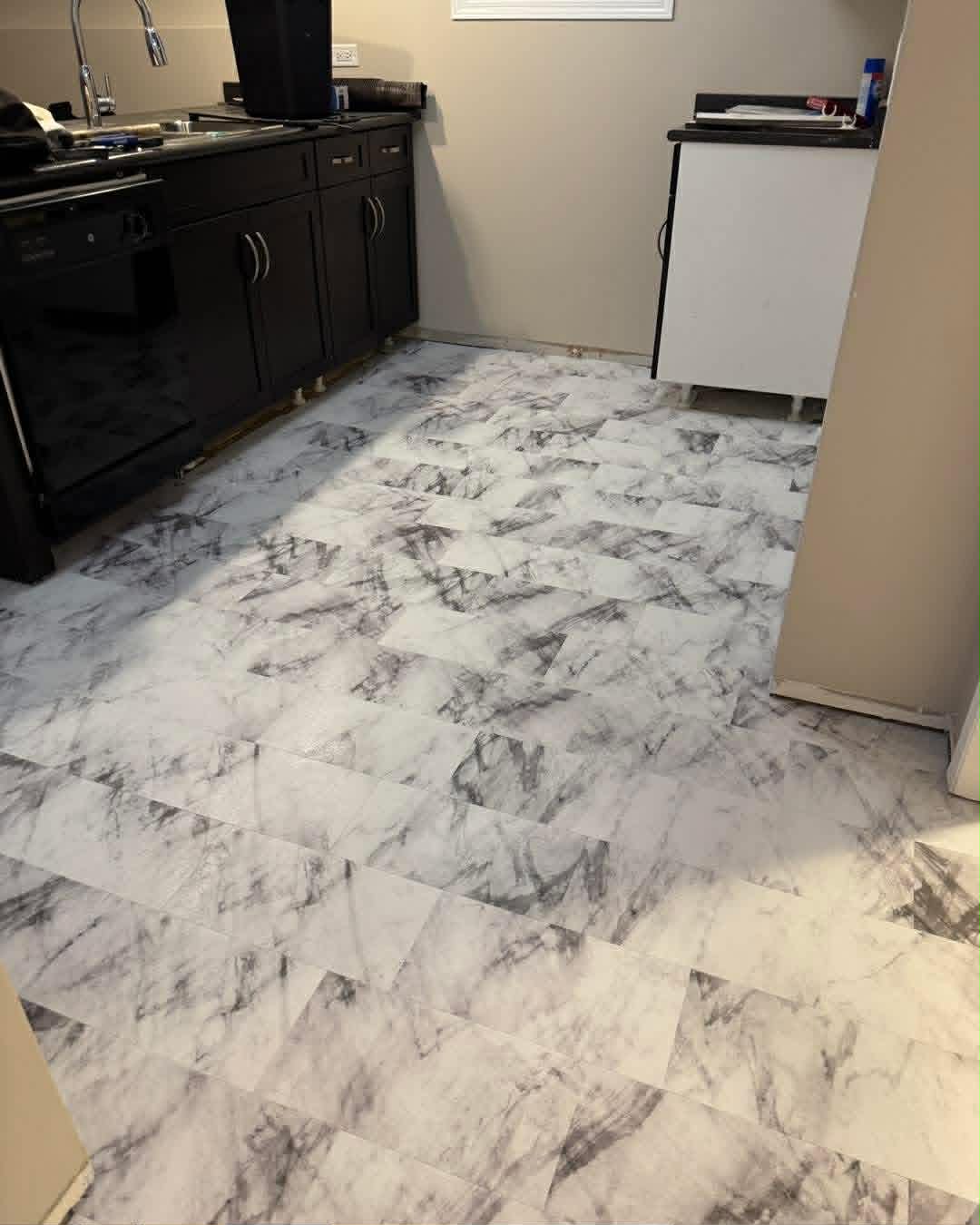 Luxury vinyl plank flooring in bright Edmonton home